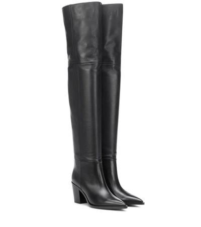Shop Gianvito Rossi Daenerys Leather Over-the-knee Boots In Black