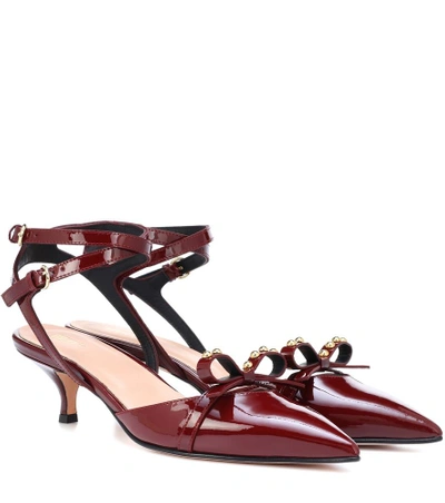Shop Red Valentino Red (v) Patent Leather Slingback Pumps