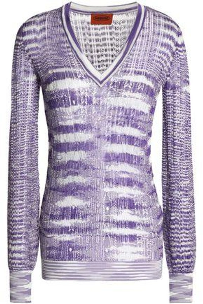 Shop Missoni Woman Crochet-knit Top Lavender