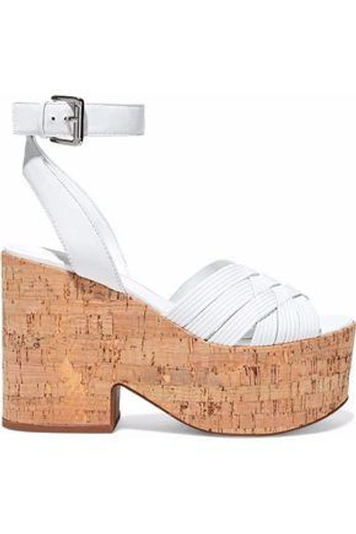 Shop Sigerson Morrison Woman Becca Leather Platform Sandals White
