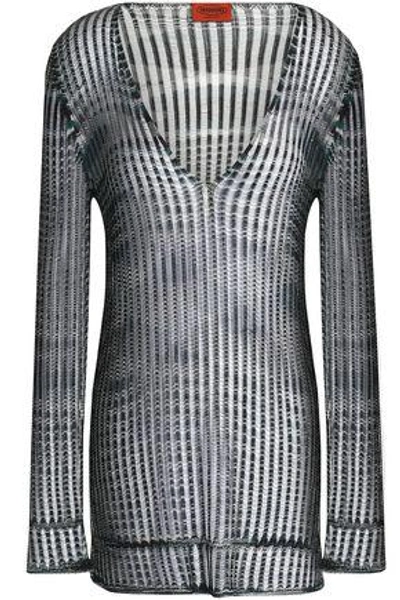 Shop Missoni Woman Ribbed-knit Sweater Forest Green