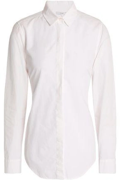 Shop Tome Open-back Draped Cotton-poplin Shirt In White