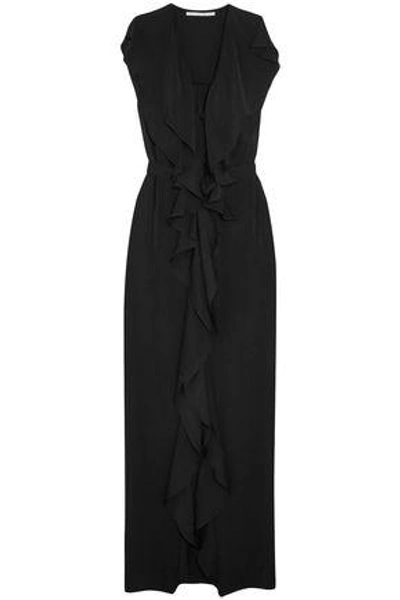 Shop Stella Mccartney Woman Rasalia Ruffled Crepe Gown Black