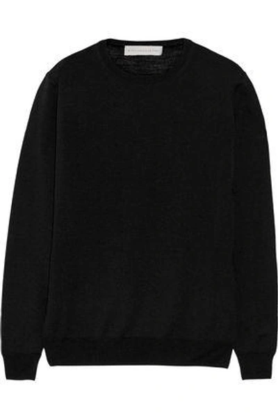 Shop Stella Mccartney Woman Wool And Silk-blend Sweater Black