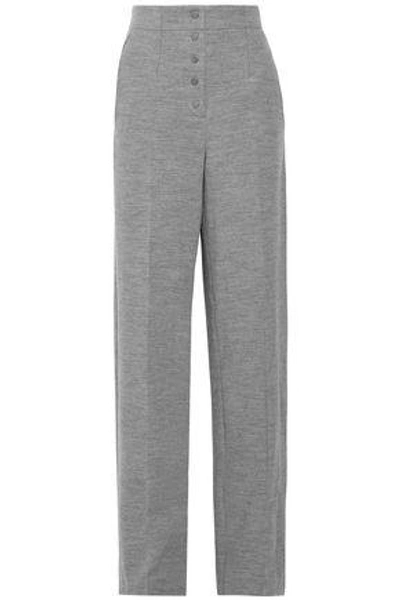Shop Stella Mccartney Woman Wool Wide-leg Pants Gray