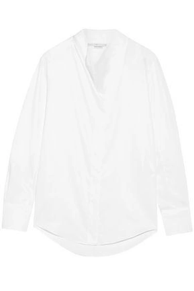 Shop Stella Mccartney Woman Draped Organic Cotton Shirt White