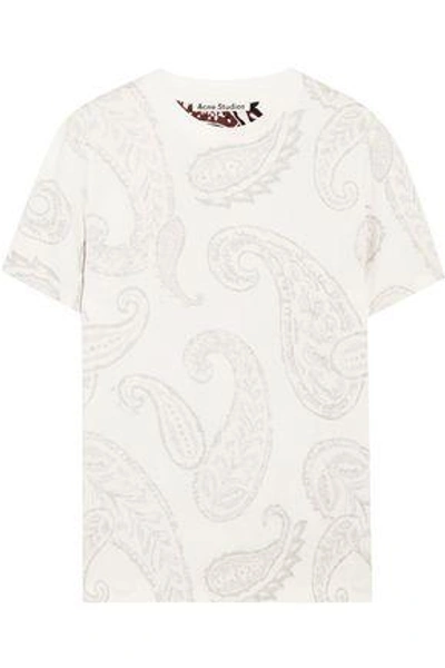 Shop Acne Studios Woman Taline Paisley-print Cotton-jersey T-shirt White