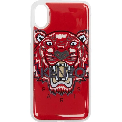 Shop Kenzo Red 3d Tiger Iphone X Case In 21 Med Red