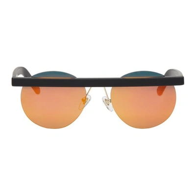 Shop Han Kjobenhavn Black Matte Stable Sunglasses In Matt Black