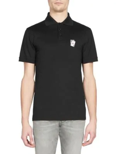 Shop Saint Laurent Playing Cards Polo Shirt In Black