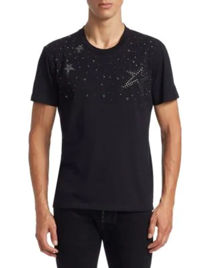 Shop Valentino Studded Star Tee In Black