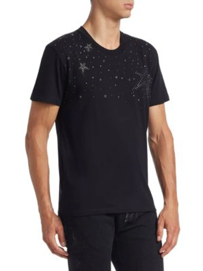 Shop Valentino Studded Star Tee In Black