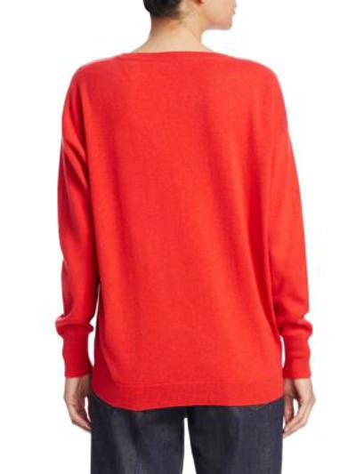 Shop Brunello Cucinelli Cashmere Boyfriend Knit Sweater In Orange