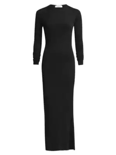 Shop Tre By Natalie Ratabesi Viscose Bodycon Gown In Black