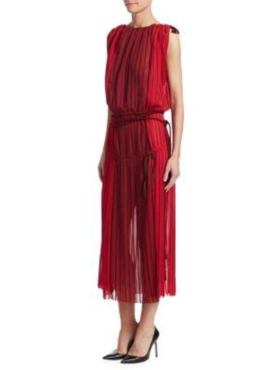 Shop Tre By Natalie Ratabesi Fama Chiffon Dress In Ruby Shiraz