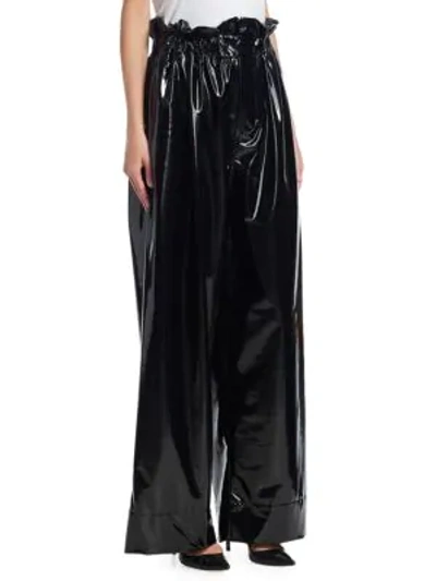 Shop Tre By Natalie Ratabesi Louise Wide Leg Paperbag Pants In Black