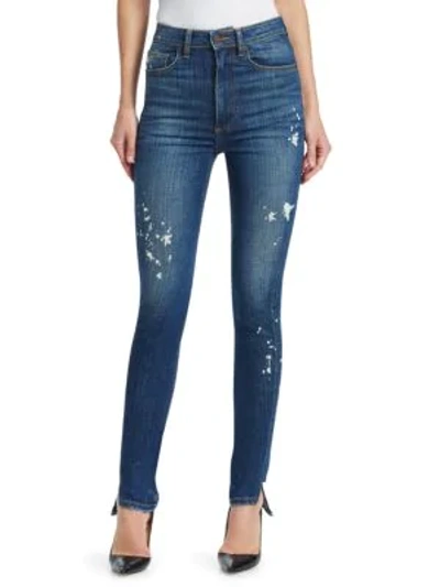 Shop Tre By Natalie Ratabesi Beth Spotted Skinny Jeans In Indigo