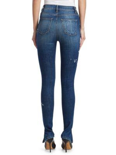 Shop Tre By Natalie Ratabesi Beth Spotted Skinny Jeans In Indigo