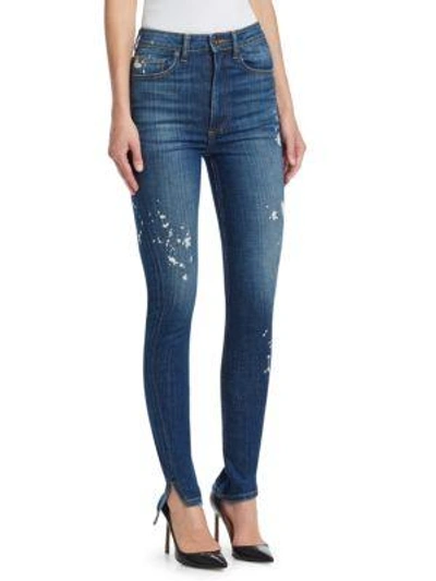 Shop Tre By Natalie Ratabesi Beth Spotted Skinny Jeans In Indigo