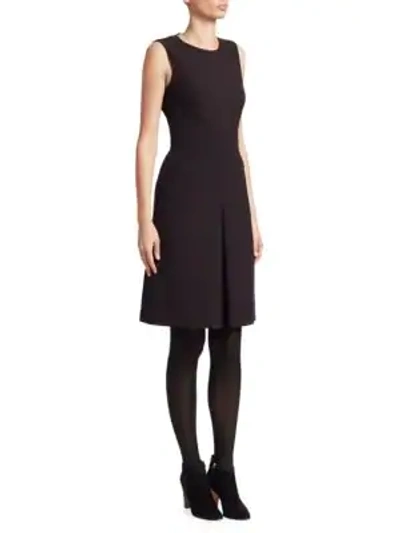 Shop Akris Punto Gingham Sleeveless A-line Dress In Black Cherry