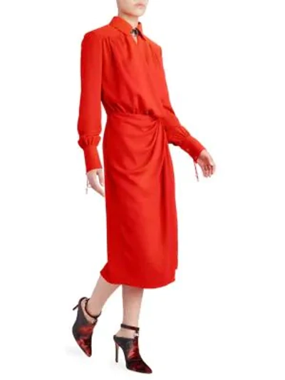 Shop Altuzarra Kat Wrapped Shirt Dress In Electric Orange