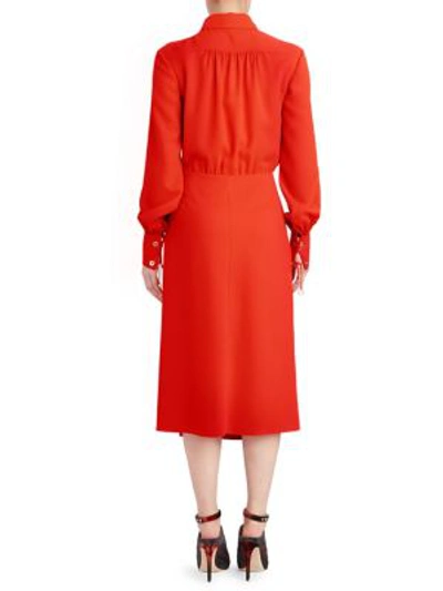 Shop Altuzarra Kat Wrapped Shirt Dress In Electric Orange