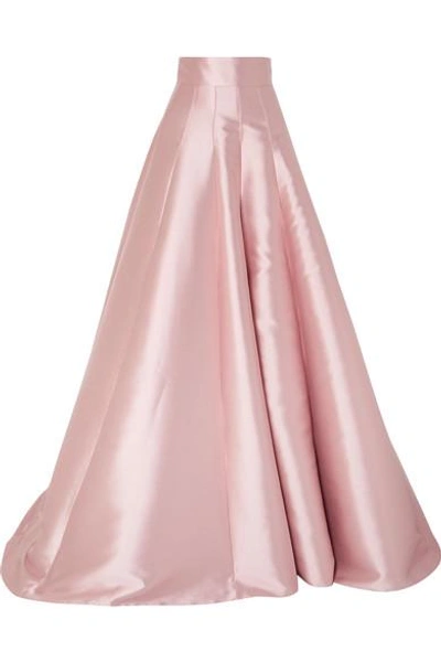 Shop Brandon Maxwell Satin Maxi Skirt In Pink