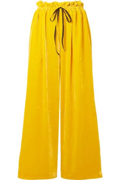 CECILIE BAHNSEN velvet wide leg pants