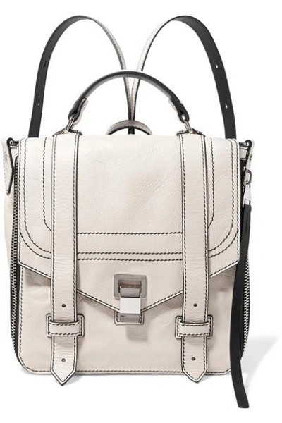 Shop Proenza Schouler Ps1+ Textured-leather Backpack In Cream