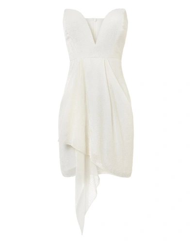 Shop Mason Michelle  White Strapless Velvet Burnout Dress White