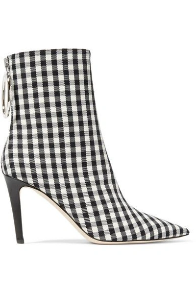Shop Monse Gingham Canvas Sock Boots In Black
