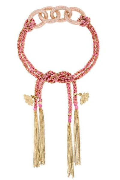 Shop Carolina Bucci Dream Lucky 18-karat Gold And Silk Bracelet