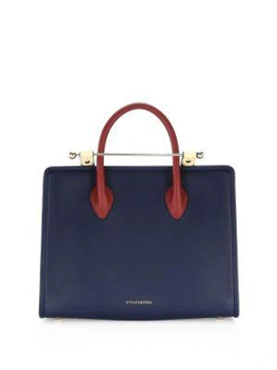 Shop Strathberry Midi Tote In Navy