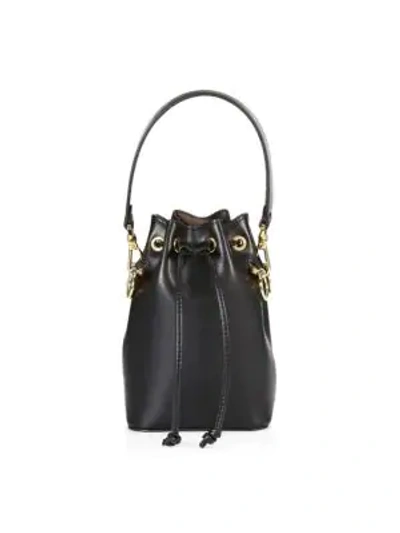 Shop Fendi Micro Mon Tresor Leather Bucket Bag In Camelia