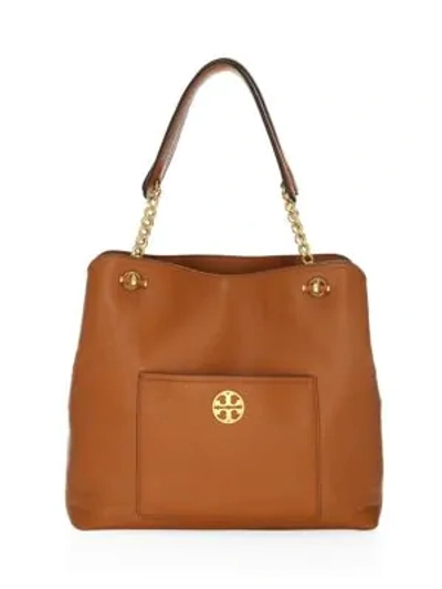 Shop Tory Burch Chelsea Slouch Leather Tote In Classic Tan