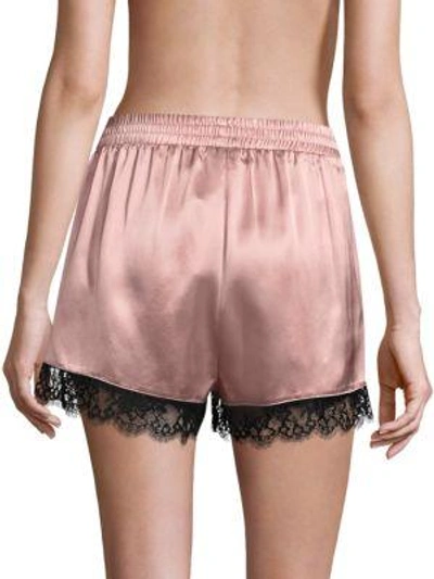 Shop Fleur Du Mal Elasticized Silk Shorts In Rose Pink