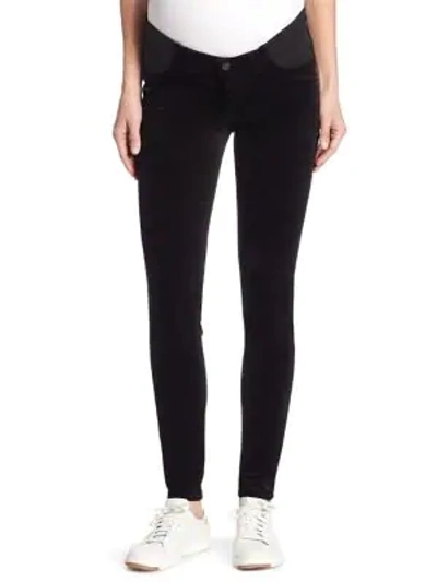 Shop J Brand Mama Super Skinny Velvet Trousers In Black