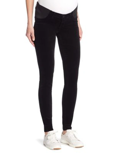 Shop J Brand Mama Super Skinny Velvet Pants In Black