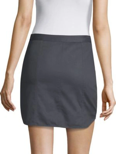 Shop Bcbgmaxazria Jania Zip-front Mini Skirt In Mediterranean Blue