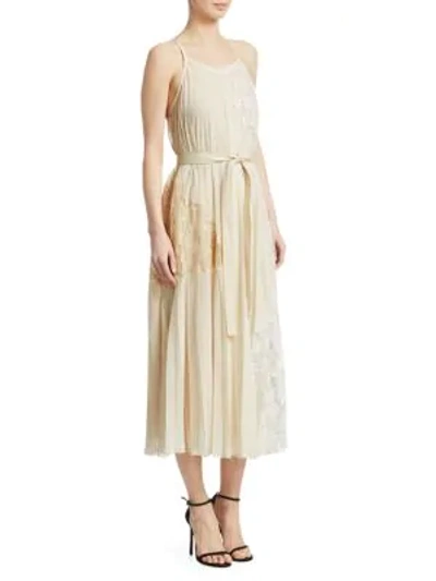 Shop Derek Lam 10 Crosby Pleated Cami Dress In Sandstone