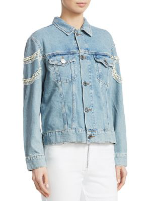 sandro pearl denim jacket