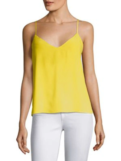 Shop L Agence Jane Silk Tank In Neon Yellow