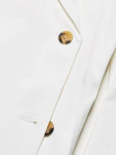 Shop Helmut Lang Double-breasted Cotton Blazer In Optic White