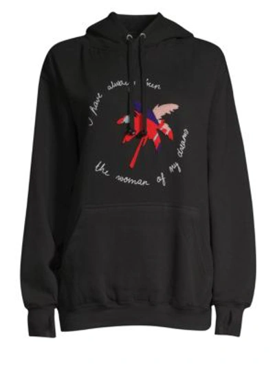 Shop Roberta Einer Cotton Graphic Sweatshirt In Black