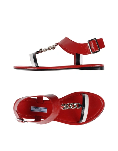 Shop Prada Sandals In Red