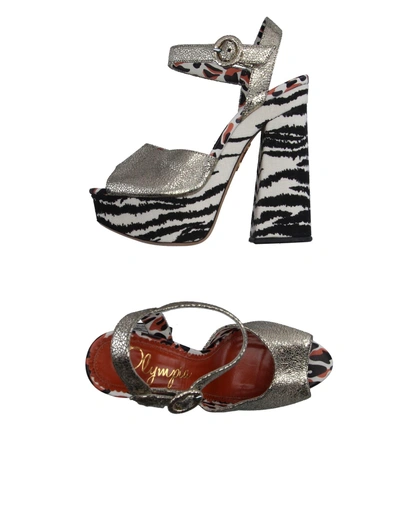 Shop Charlotte Olympia Sandals In Platinum