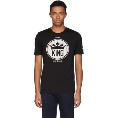 Shop Dolce & Gabbana Dolce And Gabbana Black Crown King T-shirt In N0000 Blk