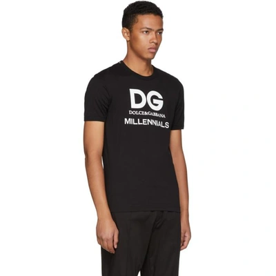 Shop Dolce & Gabbana Black Millennials Logo T-shirt