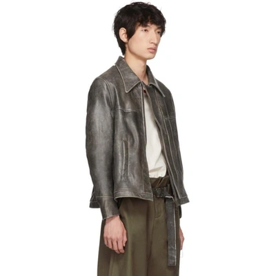 Shop St-henri Ssense Exclusive Black Leather Basement Jacket