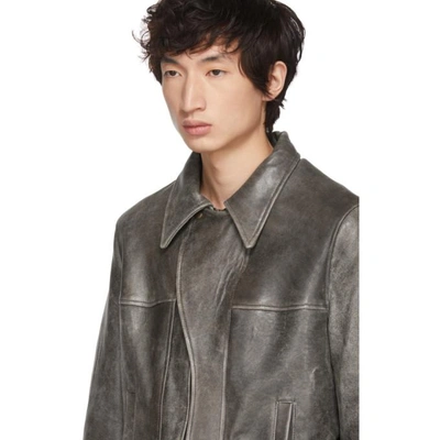 Shop St-henri Ssense Exclusive Black Leather Basement Jacket